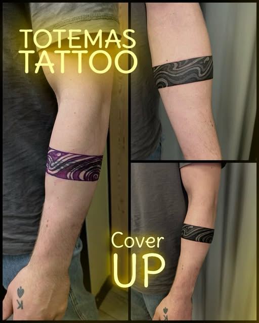 Apyrankės tatuiruotės dengimas, prieš ir po